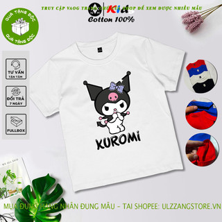 Áo thun cotton cho bé kuromi 4, cotton 4 chiều, có size lớn đến 60kg, 4 màu áo, anam store