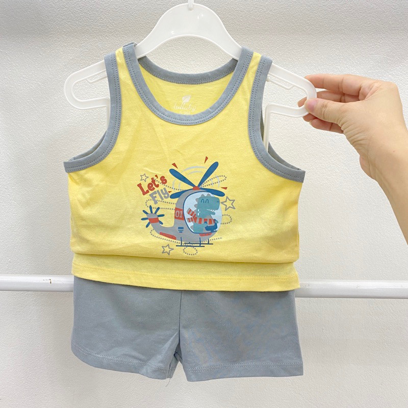 Bộ quần áo ba lỗ Lullaby cho bé trai bé gái chất cotton mềm mát mẫu mới nhất 2024