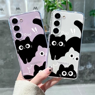 Cut Cat Mềm Trong Suốt Hoạt Hình Dành Cho Samsung S24 Ultra S23 S24 FE S10 S20 S22 S21 FE Note 9 10 Plus 20 Ultra 5G