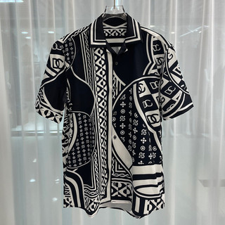 8SLC Dolce & Gabbana 2023Autumn New Youth Digital Printing Men's Long-Sleeved Shirt Shirt