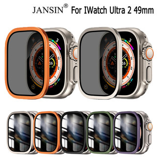 Jansin Khung bảo vệ màn hình chống nhìn trộm cho IWatch Ultra 49mm Khung hợp kim nhôm Phim cường lực HD