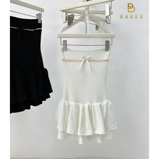 Váy cup đính nơ chân váy tầng TKCC BAGEO