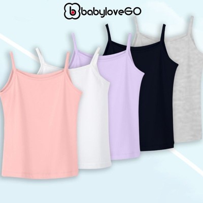 Áo bé gái 2 dây BabyloveGO áo thun form ống dáng ôm body sát nách A2D