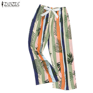 Zanzea nữ in hình thời trang thắt lưng co giãn rời mặc ở nhà quần