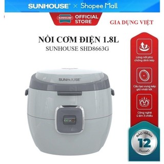 Nồi cơm điện 1.8l sunhouse shd8663g
