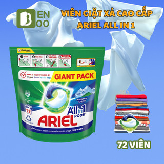 Viên Giặt Xả Cao Cấp Ariel All in 1 Hương Thơm Ngất Ngây Nhập Khẩu Đức Túi 72 viên