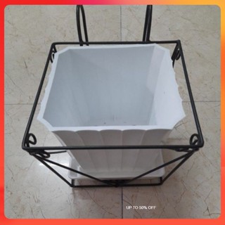 Combo Bộ Móc treo Lan Can Trồng Cây, Giá Treo, Giỏ Treo, Khung Treo Tròn, Vuông + Chậu trồng hoa trang trí (225x200)