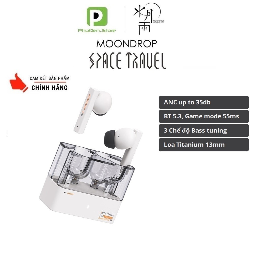 Tai nghe True Wireless MoonDrop Space Travel 1/ Space Travel 2- Bluetooth 5.3 | ANC | Loa Titanium | BigBuy360 - bigbuy360.vn