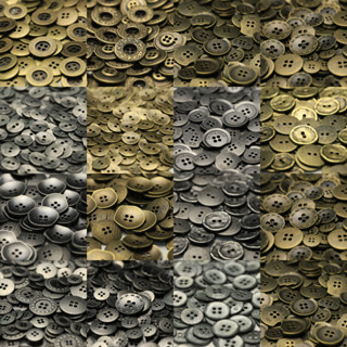  10 Cái   gói 10-23 Mm Retro Kim Loại Cảm Giác Bốn Lỗ Nút Kim Loại Cho Áo Sơ Mi Denim Cardigan Trang Trí Áo May Thủ Công 