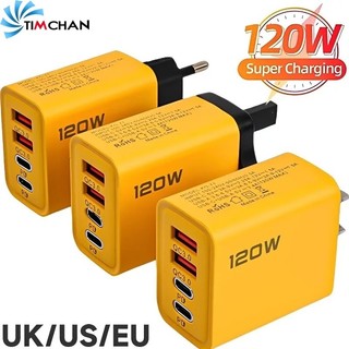 Bộ chuyển đổi sạc đa cổng 120W - Bộ chuyển đổi nguồn du lịch - Bộ chuyển đổi sạc USB kép PD - Phích cắm sạc nhanh USB 4 trong 1 PD - Dành cho ổ cắm US EU UK