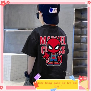 110-170 Big Boys Tay Ngắn Bé Trai Bé Trai Tay Ngắn Quần Áo Bé Trai Tay Ngắn Mùa Hè Áo Thun Marvel Hoạt Hình Áo Bé Trai Lớn Bé Trai