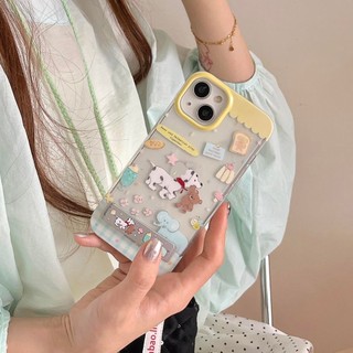 Vỏ cứng trong suốt Tương thích với iPhone 12 12Pro 12ProMax 13 13Pro 13ProMax 14 14Pro 14ProMax 15 15Pro 15ProMax Ốp lưng họa tiết chó đốm voi