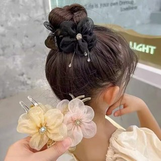 Kẹp tóc tua rua hoa kim cương giả cho bé gái kẹp đĩa lưng có khóa có thể điều chỉnh