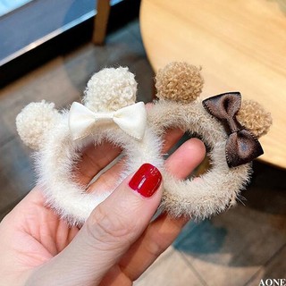 Dây buộc tóc bóng sang trọng hình gấu bông Dây buộc tóc sang trọng Dây cao su bền dễ thương-