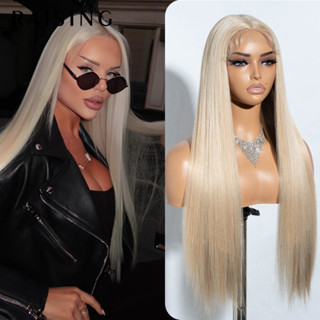 Raising Ren Tổng Hợp Mặt Trước Tóc Giả Dài 30 Inch Thẳng Tóc Giả Dành Cho Nữ Ombre Tóc Vàng Màu Nâu Tóc Chịu Nhiệt Hàng Ngày Cosplay Tóc Giả