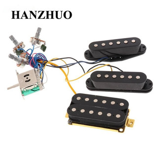 Đàn guitar có dây sẵn single coil pickup humbucker pickup harness màu trắng