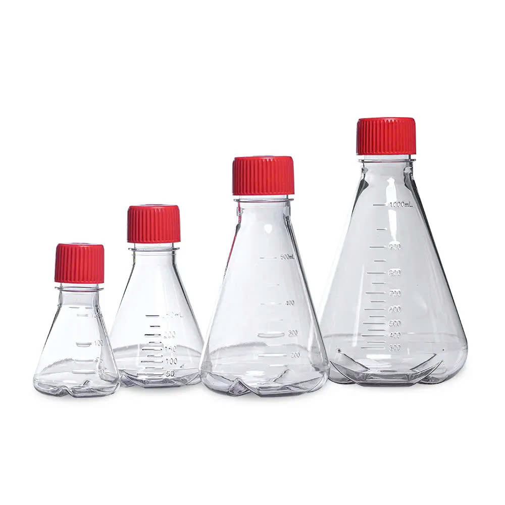 Bình nuôi cấy tế bào đáy có vách ngăn, nắp filter (Baffled Bottom Erlenmeyer Flask,vent cap) Labsele