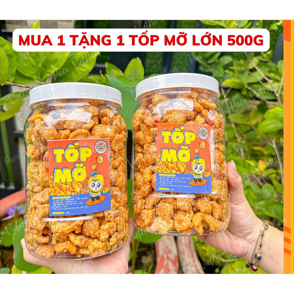 [SIÊU TỐP MỠ 1KG ] MUA 1 TẶNG 1 TỐP MỠ LỚN 500g TỐP MỠ DA GIÒN VỊ MẮM TỎI  THƠM NGON NÓNG MỚI