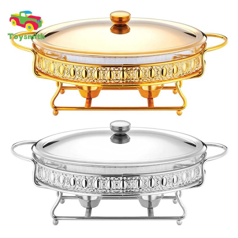 Bộ Chafer hoàn chỉnh với bộ hâm nóng nước có nắp kính Chafing tròn