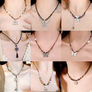 Vòng cổ bướm cổ điển Trung Quốc mới dành cho nữ trang sức đính cườm Zen choker mới