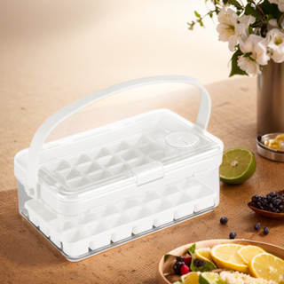 ♚Wm♚ Khuôn làm đá viên có nắp và thùng Máy làm đá 56 chiếc để làm lạnh Đồ uống nước ép cà phê