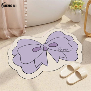 Meng NI Tắm Phòng Tắm Thảm Lót Bùn Diatom Nhà Vệ Sinh Chống Trơn Trượt Miếng Lót Chân Nơ Miếng Lót Dễ Thương Chống Trơn Trượt Nhanh Khô Thảm Lót Sàn Phòng Tắm