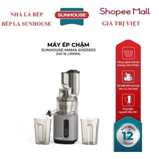 MÁY ÉP CHẬM SUNHOUSE SHD5503, Công suất 240W, Dung tích 800ml, 3 chế độ on/off/đảo. Công nghệ lưới lọc PUREMAX