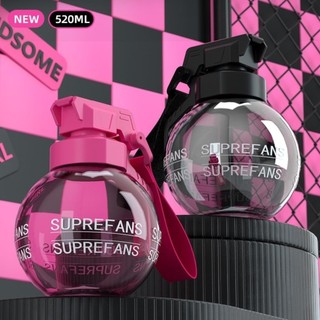 Bình nước hình quả lựu đạn sáng tạo 520ml / 18oz, Bình nước chống rò rỉ độc đáo vui nhộn mát mẻ, Thích hợp cho các hoạt động ngoài trời