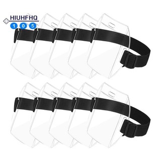 Giá đỡ huy hiệu thẻ ID băng tay Giá đỡ thẻ ID chống nước có khóa điều chỉnh Kích thước đa năng cho thẻ làm việc (10 chiếc)