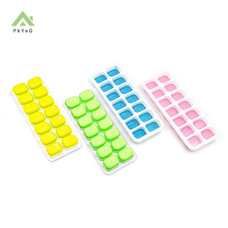 Pkyeg 14 Lưới Đá Khay Khuôn Silicon Vuông Đá Viên Khay Khuôn Làm Đá Viên Phụ Kiện Nhà Bếp Khuôn Nước Trái Cây Máy Làm Khối Đá Máy Làm
