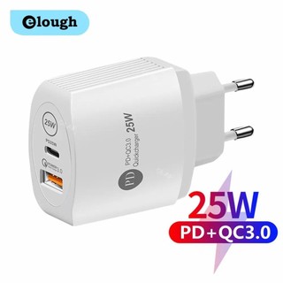 Elough USB C Sạc PD 25W Sạc Nhanh Loại C Sạc Điện Thoại Di Động Bộ Chuyển Đổi Nguồn