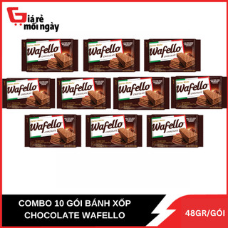 Combo 10 gói bánh xốp chocolate wafello 48g/gói*10