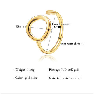 Nhẫn Nữ Ngón Trỏ Cá Tính Titan Không Đen TT4876