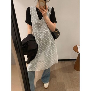 Mùa hè Phong Cách Mới Rời Mỏng Áo Vest Đầm Phiên Bản Hàn Quốc Thời Trang Đơn Giản Gạc Đầm Cổ Chữ V Gợi Cảm