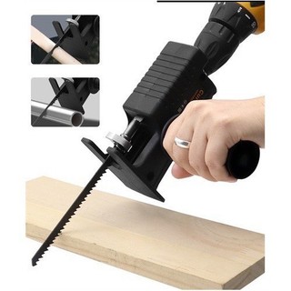 Đầu Chuyển Đổi Máy Khoan Thành Máy Cưa Điện Cầm Tay Kèm 3 Lưỡi Cưa Gỗ Kim Loại Nhựa
