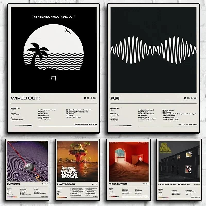 Gorillaz Arctic Monkeys AM Album Poster Hip Hop Rock Band Nghệ thuật treo tường để trang trí phòng thẩm mỹ