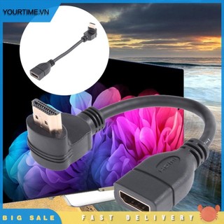 [Yourtime.vn] Cổng đực tương thích HDMI 90 độ Khuỷu tay 15cm sang cáp mở rộng cổng cái tương thích HDMI