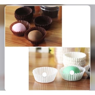 Bộ 500 chén giấy cupcake mềm ( trắng ) nâu lót nướng bánh, lót bánh bao