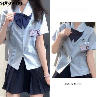 Phun thuốc Phong cách chuẩn bị ngắn tay dành cho nữ phù hợp với áo sơ mi cơ bản dành cho học sinh