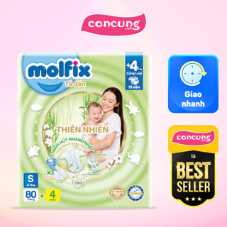 Bỉm tã dán Molfix thiên nhiên size S 4-7kg 80 miếng