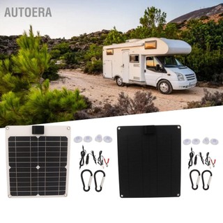 Autoera tấm pin năng lượng mặt trời bộ 15w đầu ra kép chống thấm nước đơn tinh thể sạc bảng điều khiển cho xe thuyền kéo rv 5v 12v