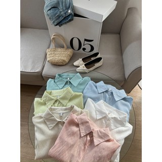 Áo sơ mi lụa xước túi ngực dài tay A-8067