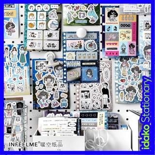 Idako  Sách dán 20 Cái Giấy tổng hợp Tự dính Dễ thương ins Văn bản Nhãn dán thẻ Goo SS082