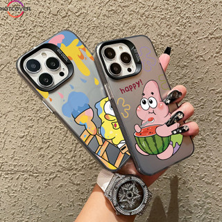 Dành Cho Samsung Galaxy S24 S23 S22 S21 S20 S10 Plus Ultra S23 S21 FE J2 Prime A7 2018 Ốp Điện Thoại SpongeBob Patrick Màu Ngôi Sao Bạc Hai Lớp Chống Sốc Mềm