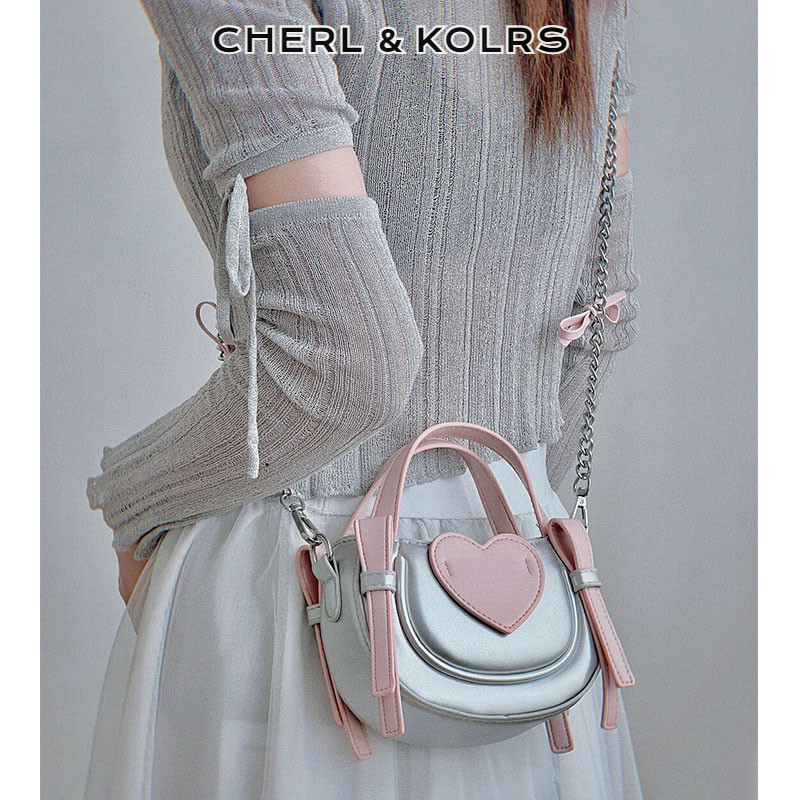 Cherlkolrs Nữ Thời Trang Mới Tình Yêu Túi Đeo Vai Phổ Biến Nơ Mini Dây Xích Túi Đeo Ngang