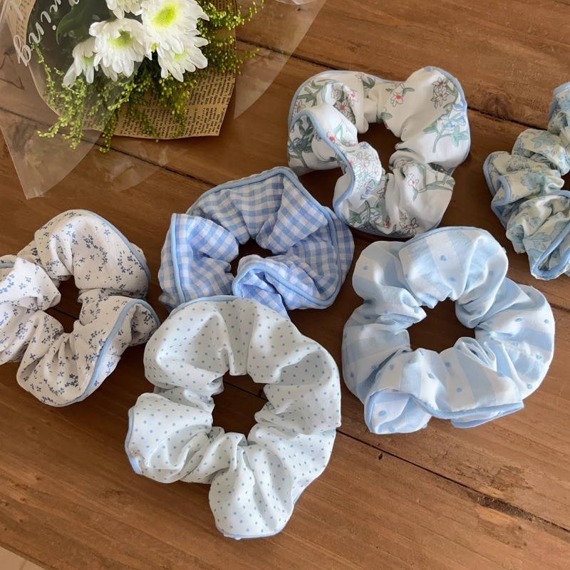 Dây buộc tóc in hoa Hàn Quốc Scrunchies Dây buộc tóc Phụ kiện tóc