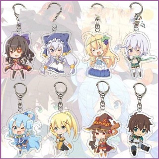 Konosuba Thần Phước Lành Trên Thế Giới Tuyệt Vời Megumin Aqua Satou Kazuma acylic Móc Khóa Móc Khóa Túi Mặt Dây Chuyền