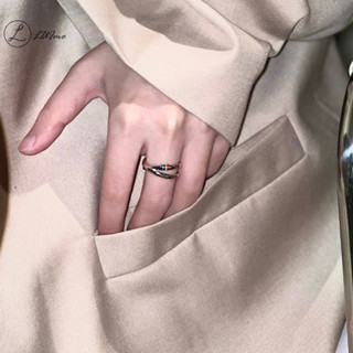 LUImo Mobius Rain Ring Thiết kế Niche Xu hướng cá tính Nhẫn đeo tay màu * Bán chạy