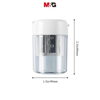 M&G Double Hole Pencil Sharpener Student Portable Mini Multifunctional Pencil Sharpener Large Caliber Pencil Sharpener Transparent White