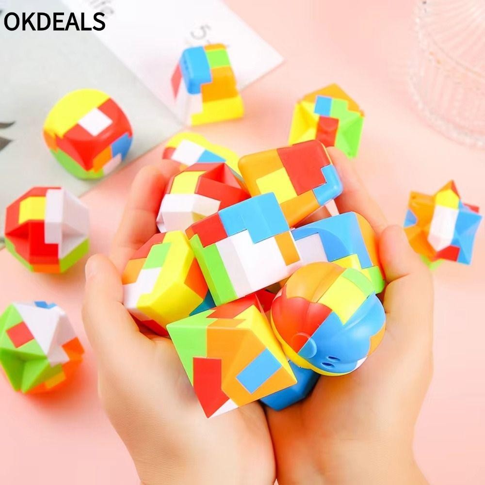 Okdeals Xếp Hình Luban Khóa, Antistress Nhựa Luban Xếp Hình Ma Thuật, Hoạt Hình Brain Teaser Game Lu